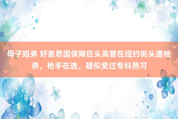 母子姐弟 好意思国保障巨头高管在纽约街头遭枪杀，枪手在逃，疑似受过专科熟习