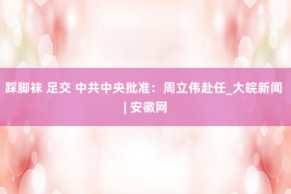 踩脚袜 足交 中共中央批准：周立伟赴任_大皖新闻 | 安徽网