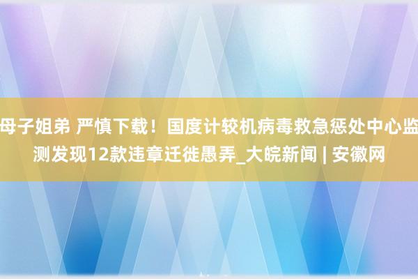母子姐弟 严慎下载！国度计较机病毒救急惩处中心监测发现12款违章迁徙愚弄_大皖新闻 | 安徽网