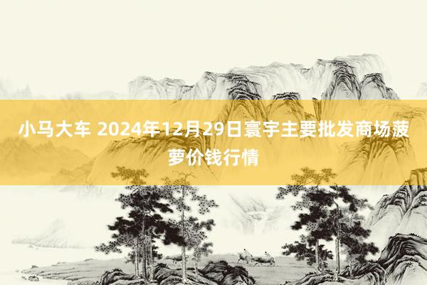 小马大车 2024年12月29日寰宇主要批发商场菠萝价钱行情