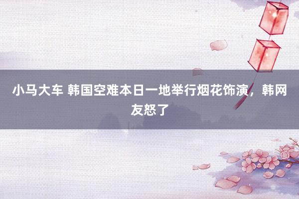 小马大车 韩国空难本日一地举行烟花饰演，韩网友怒了