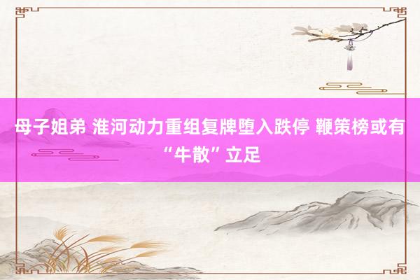 母子姐弟 淮河动力重组复牌堕入跌停 鞭策榜或有“牛散”立足
