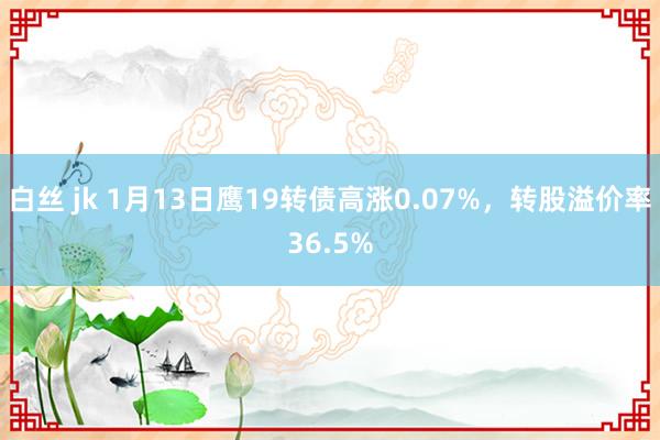 白丝 jk 1月13日鹰19转债高涨0.07%，转股溢价率36.5%