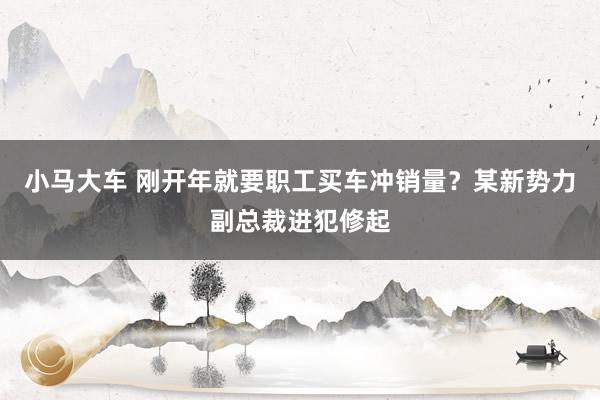 小马大车 刚开年就要职工买车冲销量？某新势力副总裁进犯修起