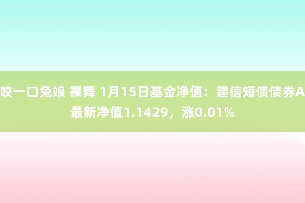 咬一口兔娘 裸舞 1月15日基金净值：建信短债债券A最新净值1.1429，涨0.01%