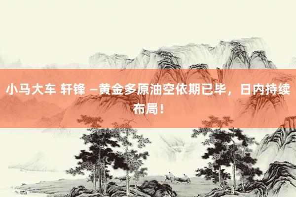 小马大车 轩锋 —黄金多原油空依期已毕，日内持续布局！
